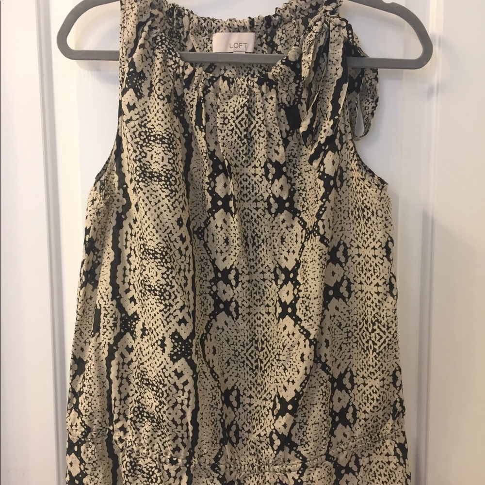Loft Snake Skin Sleeveless Top Size Large